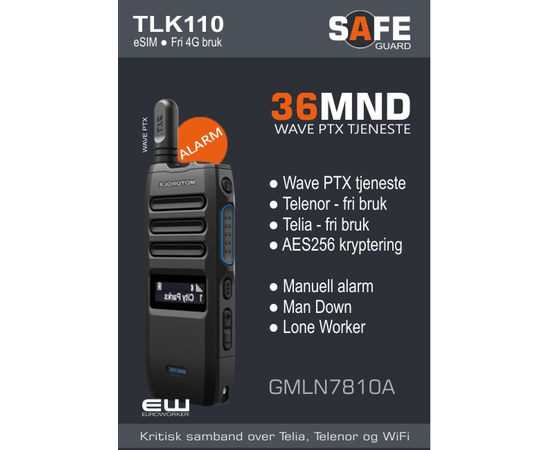 Motorola TLK110 - Wave PTX - Safeguard - 36 mnd GMLN7810A